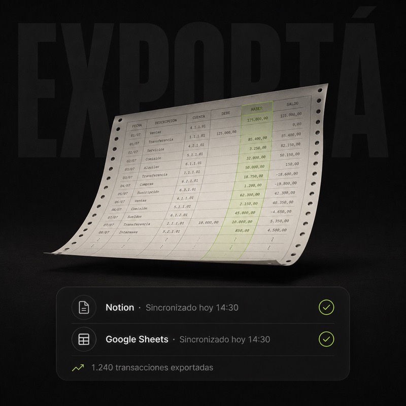 Exportá a Notion y Sheets